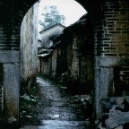 Stone doorway in small village near xingping, Gaungxi