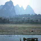 Boat and Mountains Yangshou, Guangxi