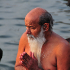 Old Man Bathing in The Ganges