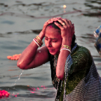 Woman in The Ganges at Morning