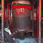 Giant Pray Wheel At Nechung Monastery